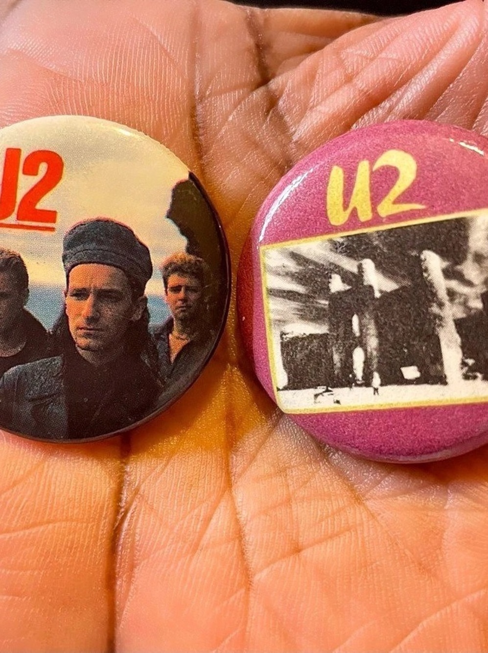 U2 Pin-Back Buttons Black & Pink